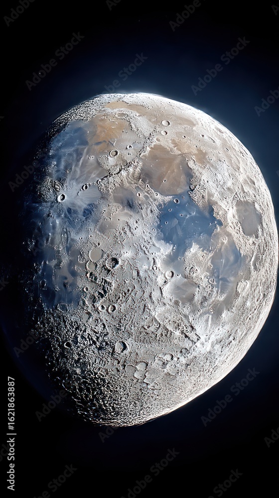 Fototapeta premium Alien moon, rocky surface