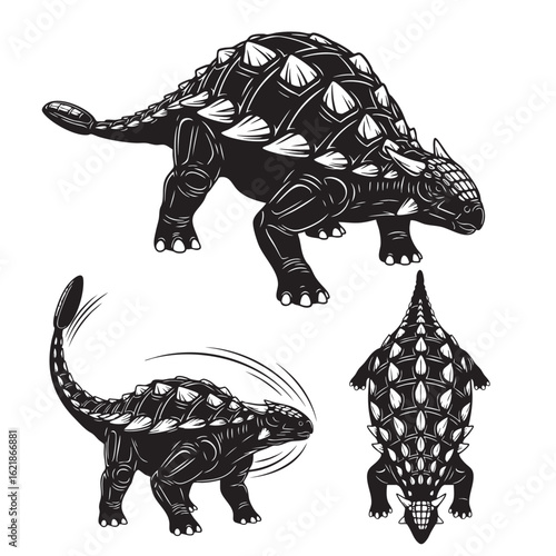 Ankylosaurus Silhouettes as an Armored Dinosaur Set