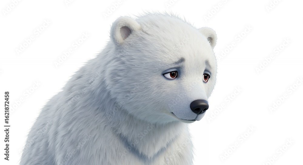 Obraz premium Sad white bear illustration