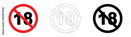 Under 18 not allowed sign in vector format