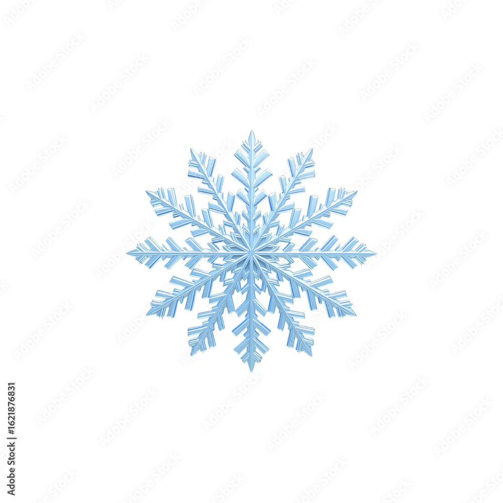 Elegant Blue Snowflake Icon - High Detail Crystal Symbol Elegant Blue Snowflake Icon - High Detail Crystal Symbol
