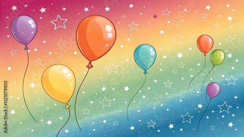 balloons and confetti