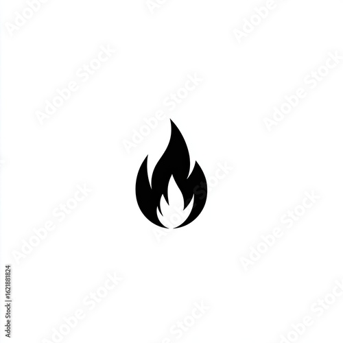 Simple black fire icon