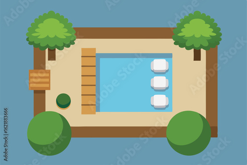 aerial layout of poolside landscapeh pool bar  (58).eps