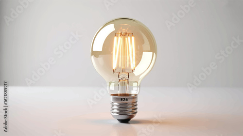 Antique filament bulb glowing warm light vector