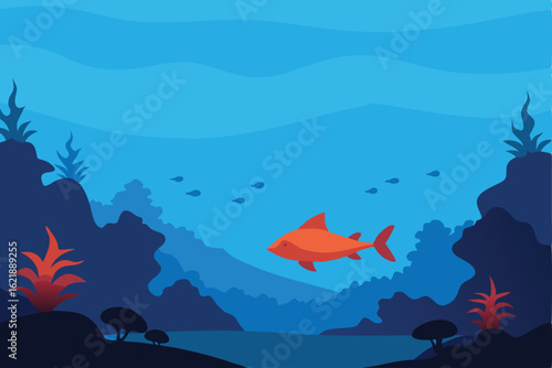vector illustration of a mountain landscape