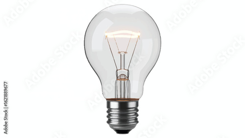 Clear glass incandescent light bulb glowing filament vector