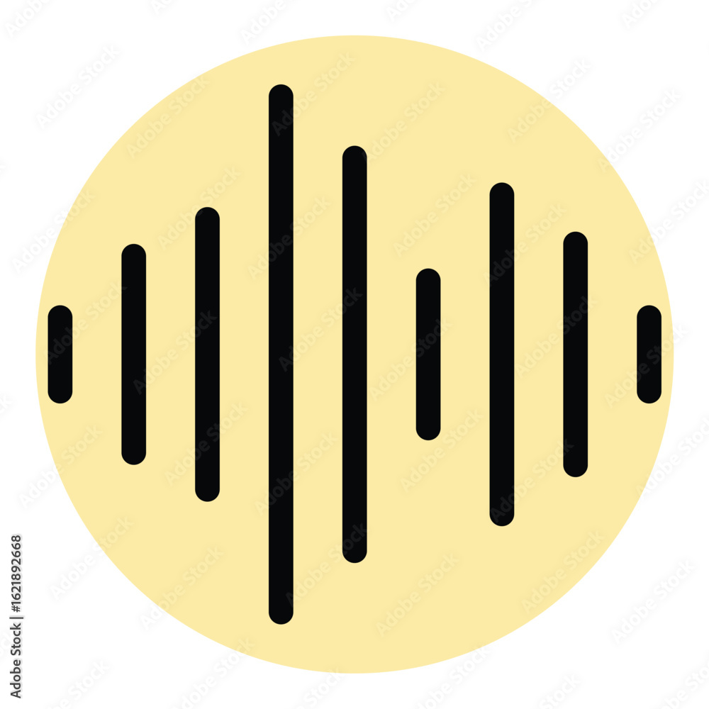 Obraz premium Audio waves icon flat line style illustration representing sound signals and audio frequency suitable for music apps sound design and broadcasting projects