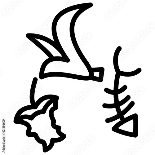 Organic waste line icon
