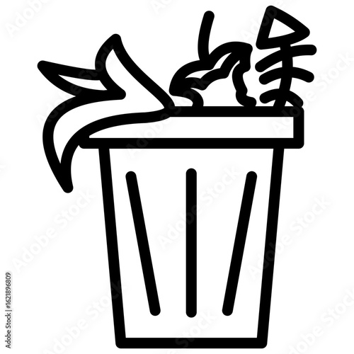 Food waste line icon