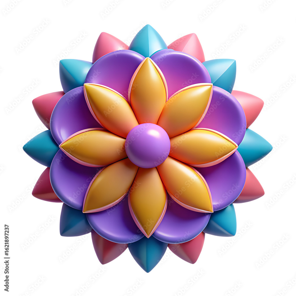 Fototapeta premium Colorful abstract geometric flower