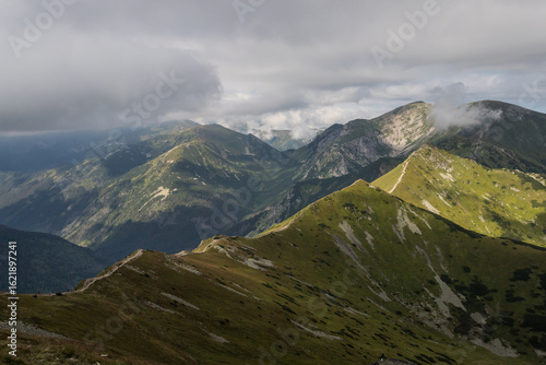 Fotografie Widoki górskie, z Kasprowego Wierchu na hale Kondratową