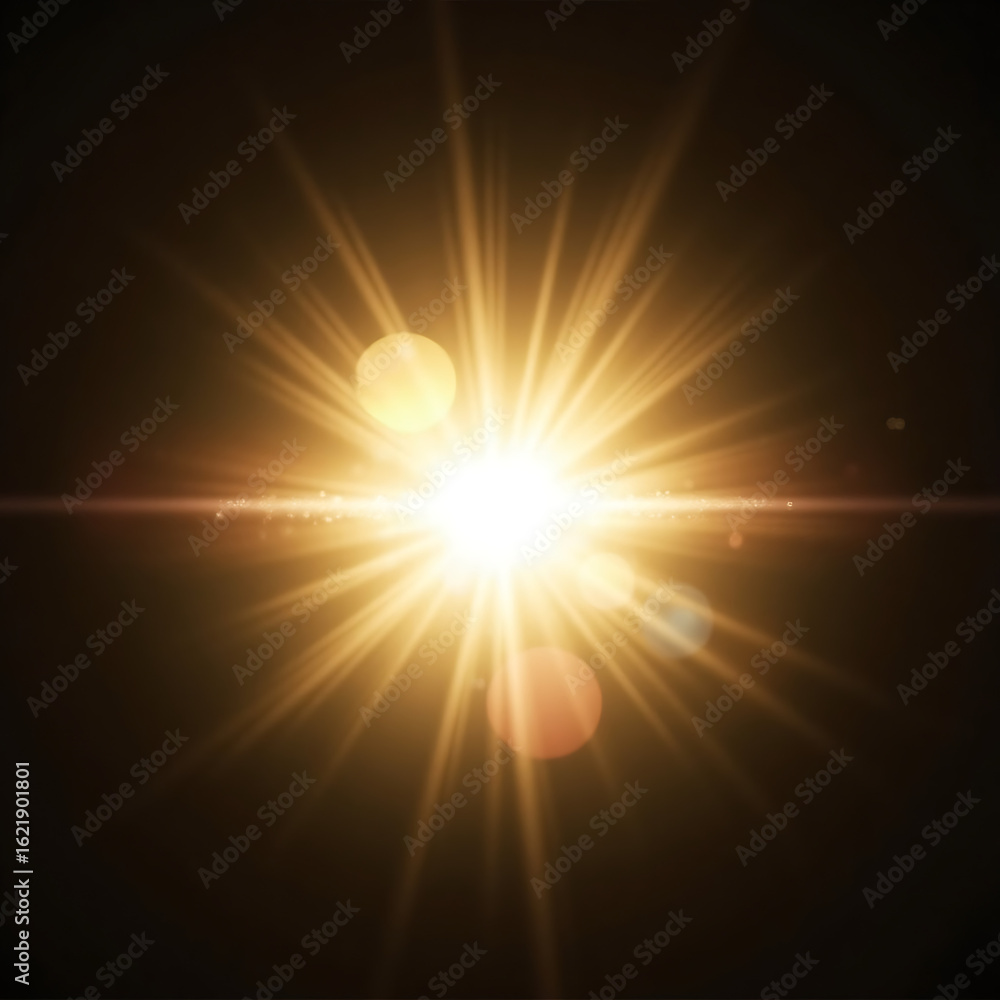 Obraz premium Abstract orange and blue sun rays bursting through the sky with a bright glow