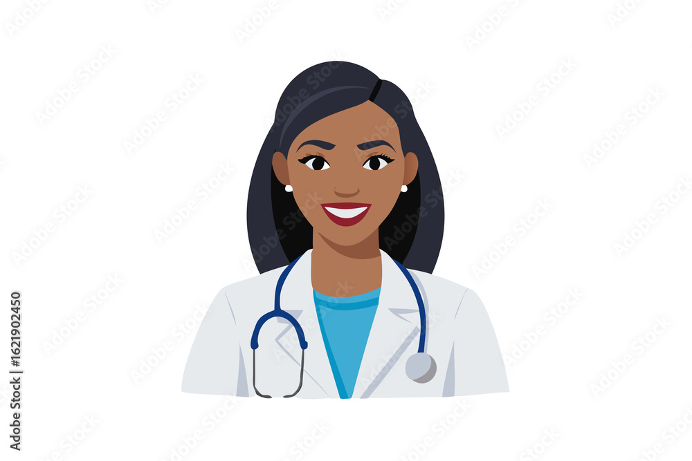 Fototapeta premium Muslim Doctor Consulting Patient Healthcare Illustration