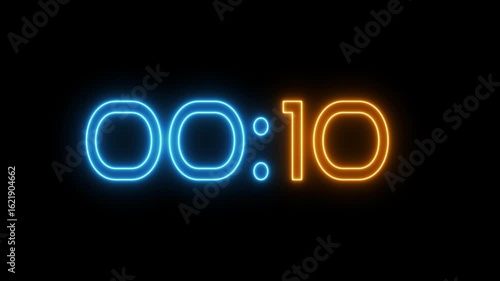 Countdown timer clock 20 -0 seconds animation background.