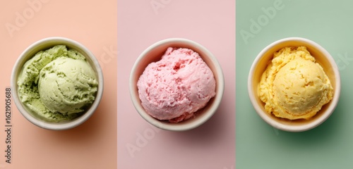 Flavored Ice Cream Scoops with Natural Colors