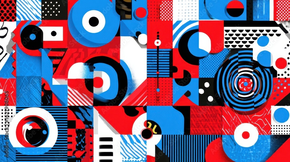 Fototapeta premium A vibrant abstract design composed of geometric shapes.