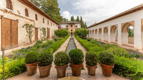 Courtyard in the alhambra in Grenade,  Spain on june 25th 2025
