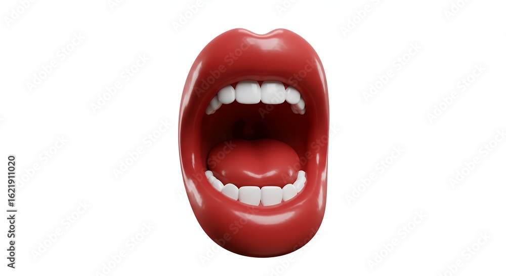 Naklejka premium Wide open mouth expression illustration