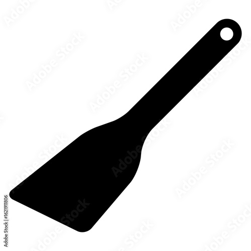 Wood stirring spatula turner black solid silhouette icon. Flat vector illustration isolated on white background.