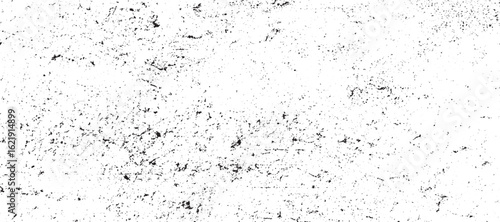 Distress effect vector illustration pattern background. Dirty or dust film grain speck grit grunge overlay on white  black and white gritty grunge background. black and white rough vintage distress ba