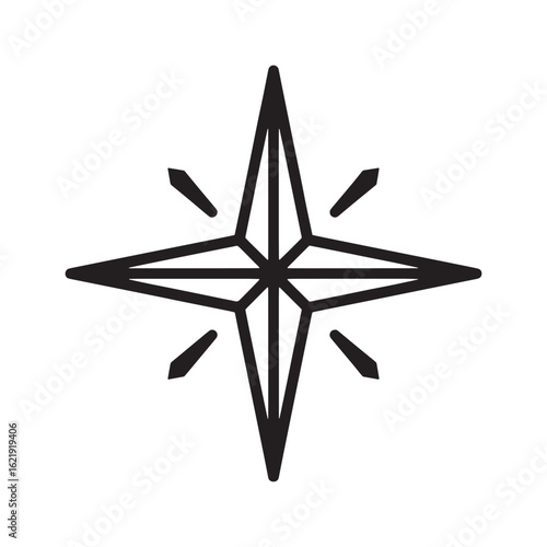 Elegant Eight Point Compass Rose Depicting Exploration Guidance and Discovery A Symbol of Direction and Adventure with a Minimalist Design