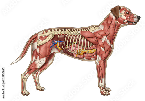Dog anatomy diagram illustration