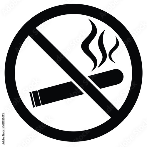 No smoking symbol with smoke prohibition cigarette