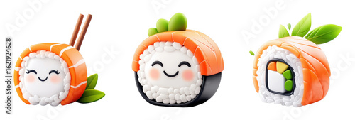 Cute and colorful sushi character designs