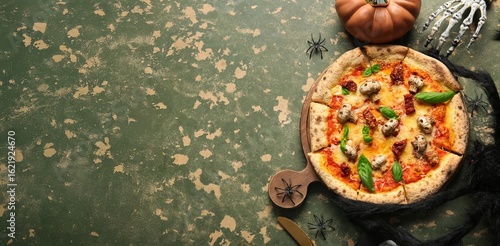 Tasty Halloween pizza and d...