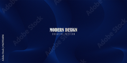 Premium background with diagonal dark blue lines pattern. Vector horizontal template for contemporary formal invitation, prestigious gift certificate, digital luxury business banner, luxury voucher.