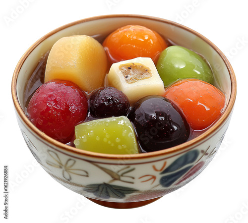 Anmitsu Japanese dessert isolated on transparent background