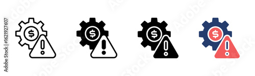 Risk Mitigation icon sheet multiple style collection