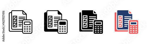 Tax Planning icon sheet multiple style collection