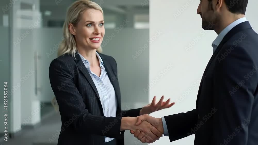 Office handshake deal, modern background (1) Office handshake deal, modern background (1)