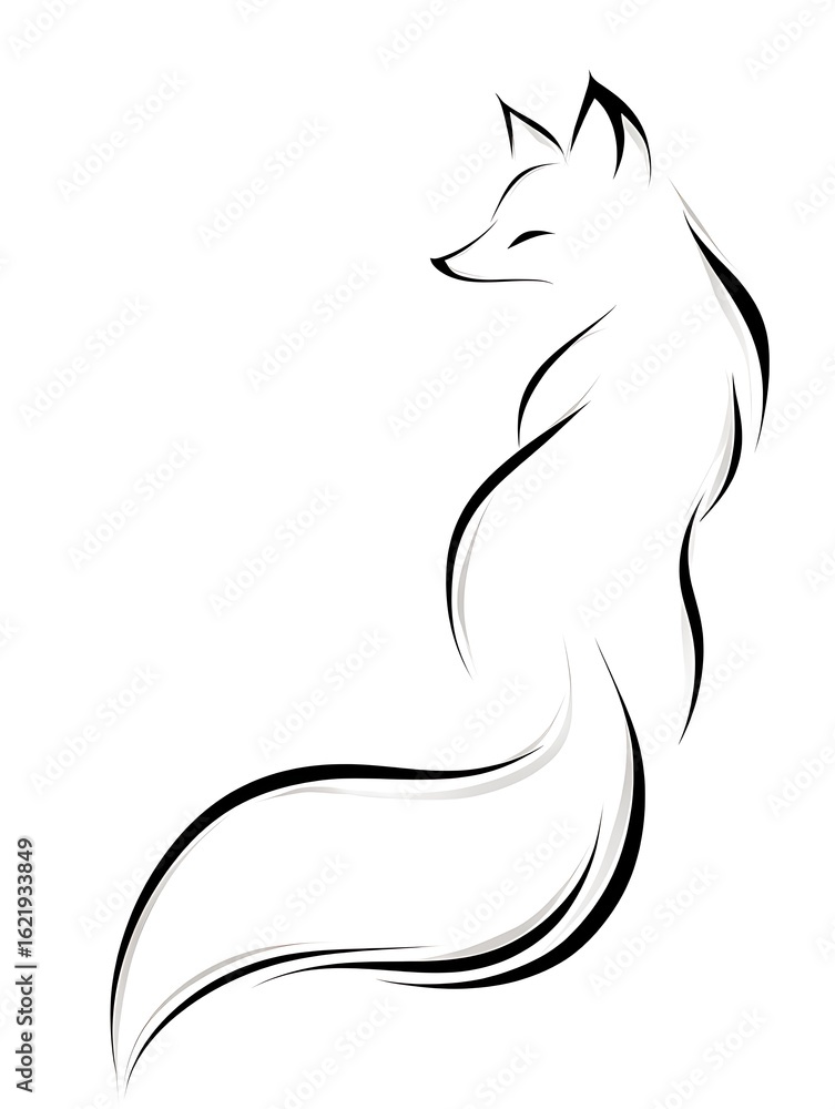 Fototapeta premium Abstract art of a fox for wall decoration
