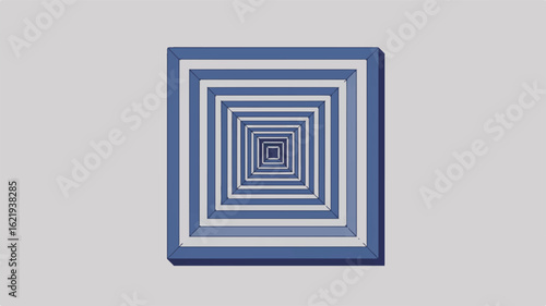 Concentric squares receding into a tunnel effect optical illusion geometric