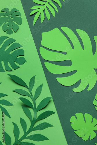 Beautiful origami leaves on...