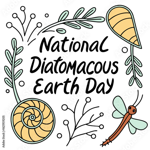 NATIONAL DIATOMACEOUS EARTH DAY vector illustration