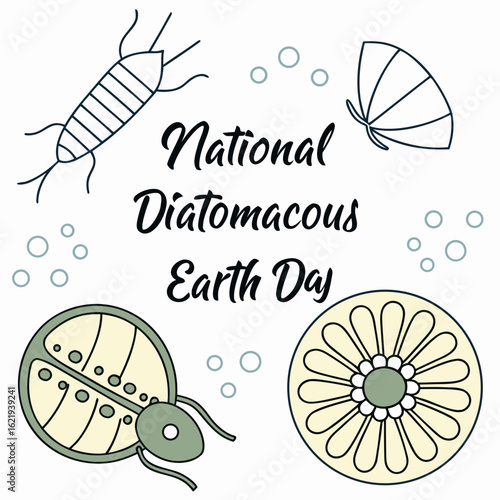 NATIONAL DIATOMACEOUS EARTH DAY vector illustration