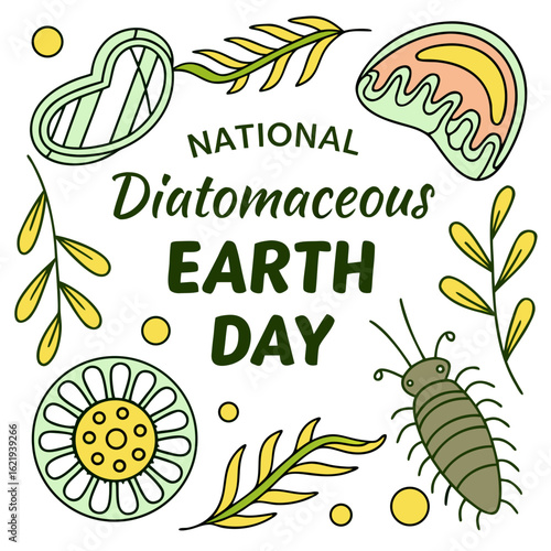 NATIONAL DIATOMACEOUS EARTH DAY vector illustration