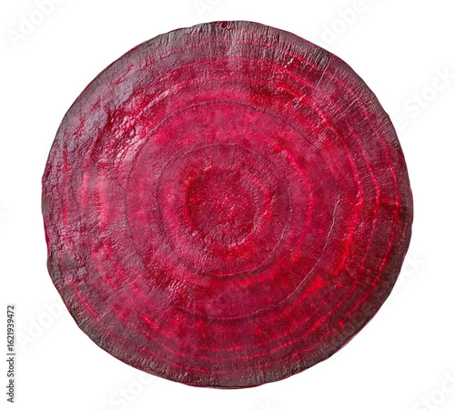 Beetroot slice top view isolated on transparent background