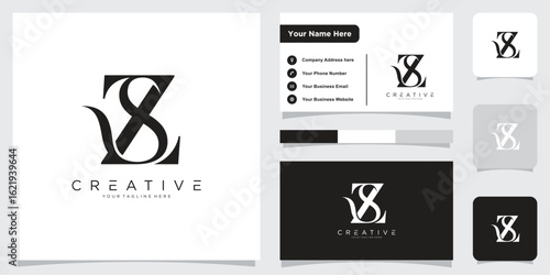 Initial SZ or ZS Logo Design Vector
