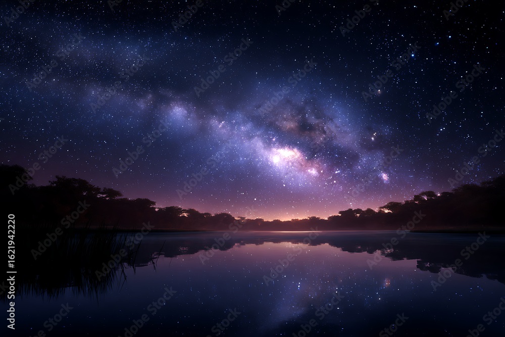 Fototapeta premium Night sky with stars and clouds