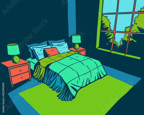 bedroom vector illustration