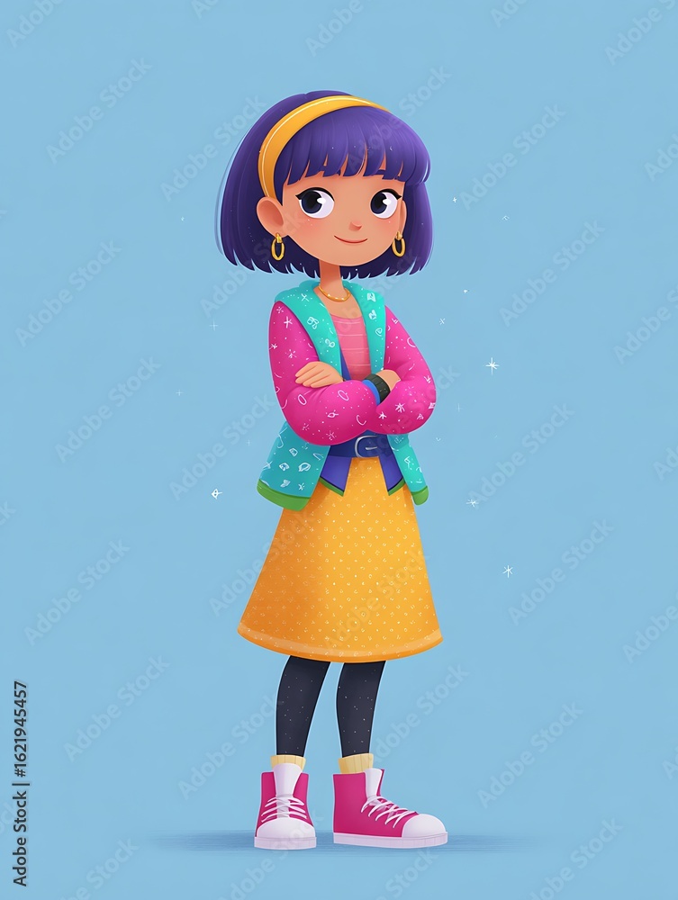 Fototapeta premium Portrait of a little girl, Young Girl Character concept.