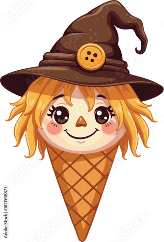 A sweet and delicious ice cream cone with chocolate, strawberry, and vanilla flavors is a cold, creamy dessert perfect for summer