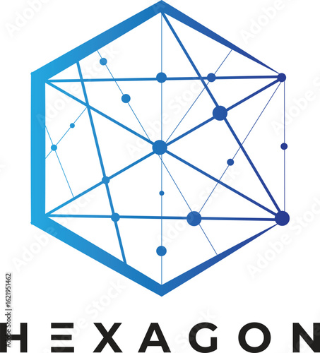 Hexagonal Network Logo, Network Connectivity Logo