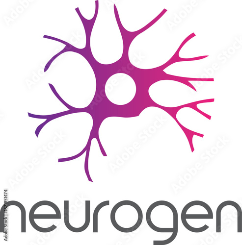 Neurogen Brain Neuron Logo in Gradient Colors, Neuron Logo
