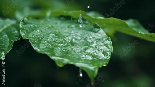 Morning Dew on Vibrant Green Foliage